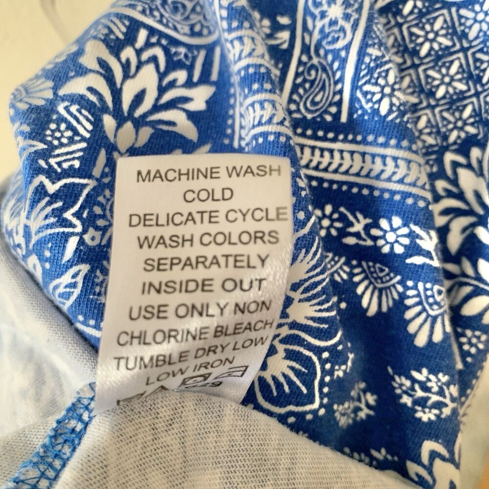 Woman Within Short Sleeve Cotton V-neck T-shirts Lot Of 3 Blue White Patterns 4X - Picture 7 of 16